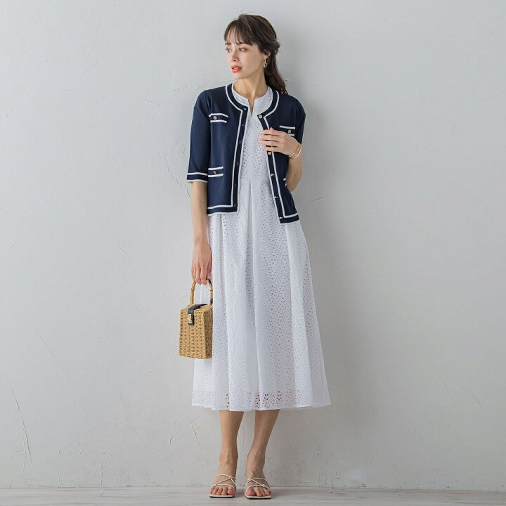 楽天市場】サークルスクエア刺繍ワンピース／ビアッジョブルー 
