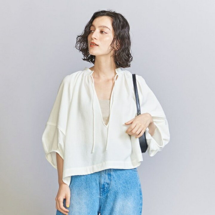 楽天市場】麻ポリエステルスラブ Vネックチュニック -ウォッシャブル 