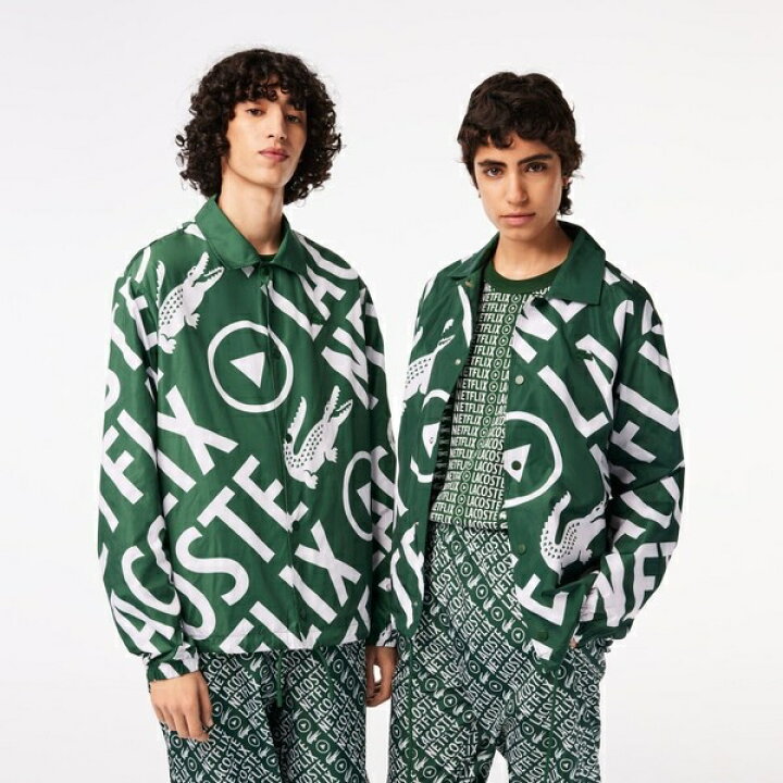 楽天市場】『Lacoste x Netflix』 総柄コーチジャケット／ラコステ 