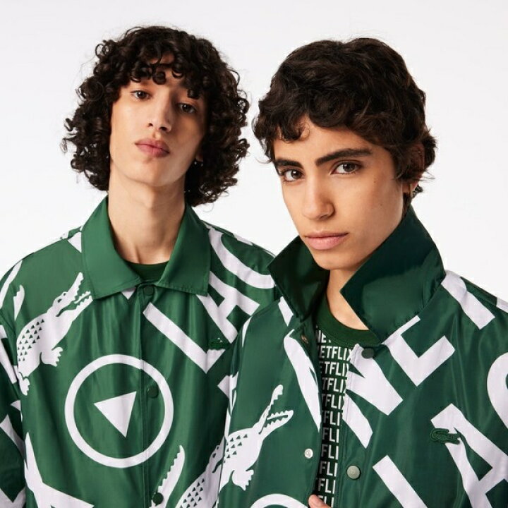 楽天市場】『Lacoste x Netflix』 総柄コーチジャケット／ラコステ 