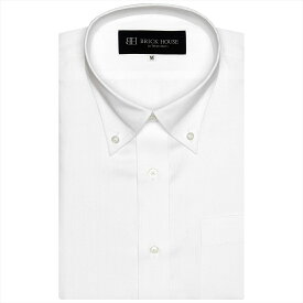 【透け防止】 形態安定 ボタンダウンカラー 半袖 ワイシャツ／ブリックハウス（BRICKHOUSE）