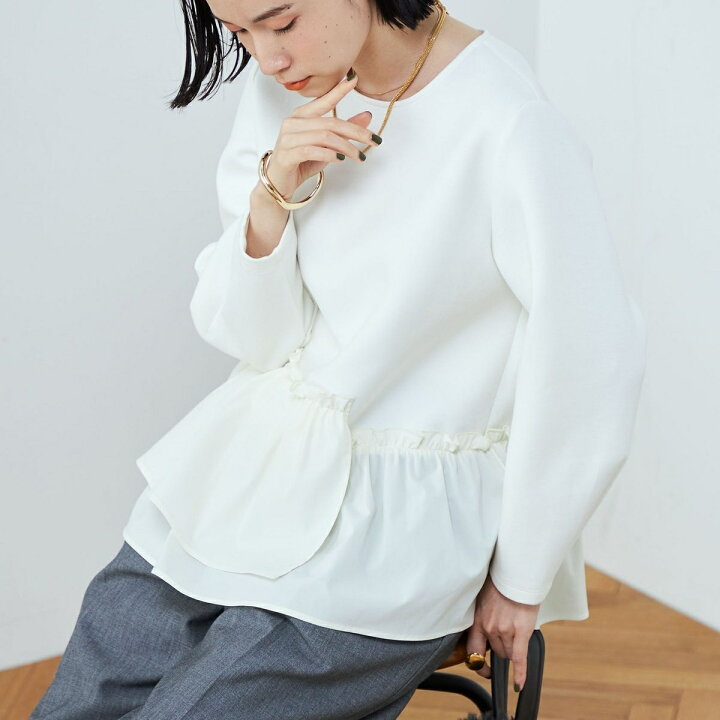 楽天市場】◇【WEB限定カラーあり】エアボール ペプラムプルオーバー 