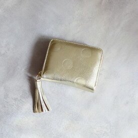 【本革 レザー】 【スキミング防止】カードが見やすい ドット型押し・ジャバラカードウォレット ペルケ／ペルケ（perche'）