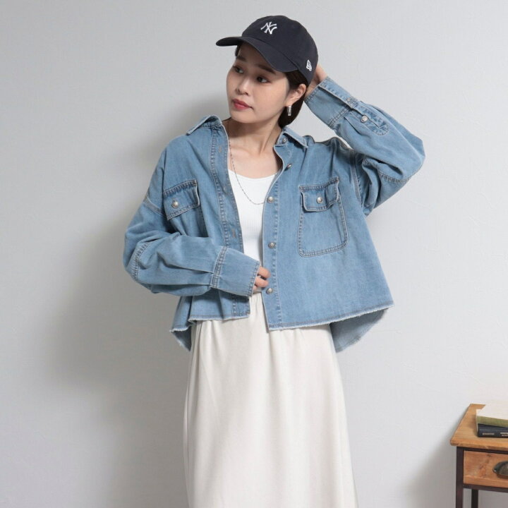 楽天市場】デニムクロップドシャツ／フレディ＆グロスター 