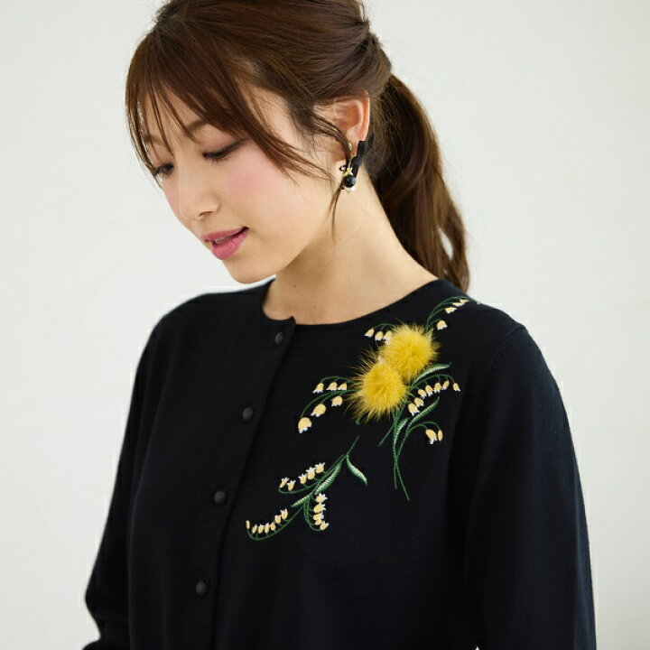 楽天市場】スズラン刺繍ニットカーディガン／ローズティアラ（Rose 