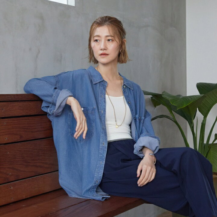 楽天市場】【新色入荷】テンセルデニムビッグシャツ／／ドゥ 
