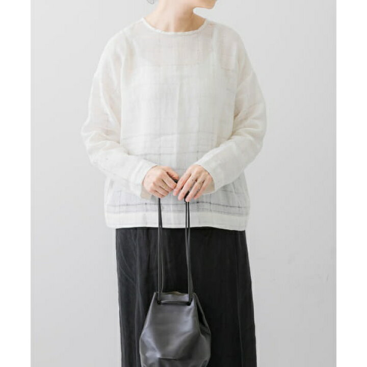 楽天市場】リネンチェック2WAYブラウス／かぐれ（kagure） : 丸井  