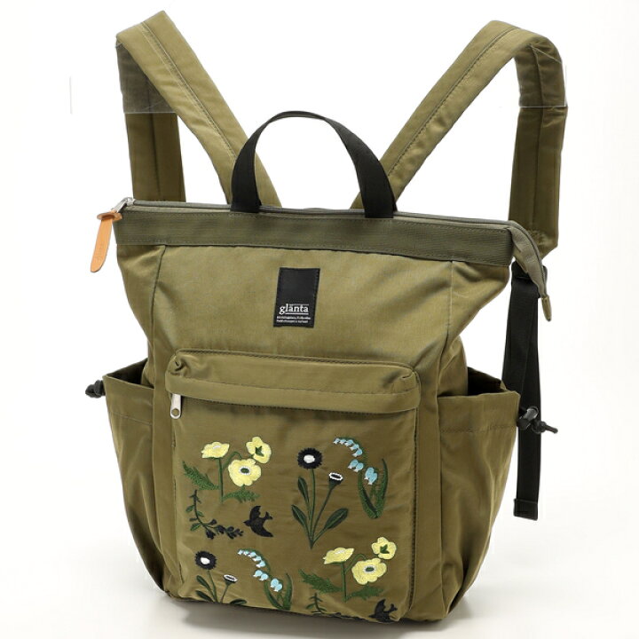 楽天市場】「glanta」シュシュフルール刺繍リュックバッグ 