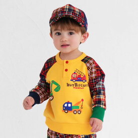 働く車　ラグラン トレーナー／ミキハウス ホットビスケッツ（MIKIHOUSE HOT BISCUITS）