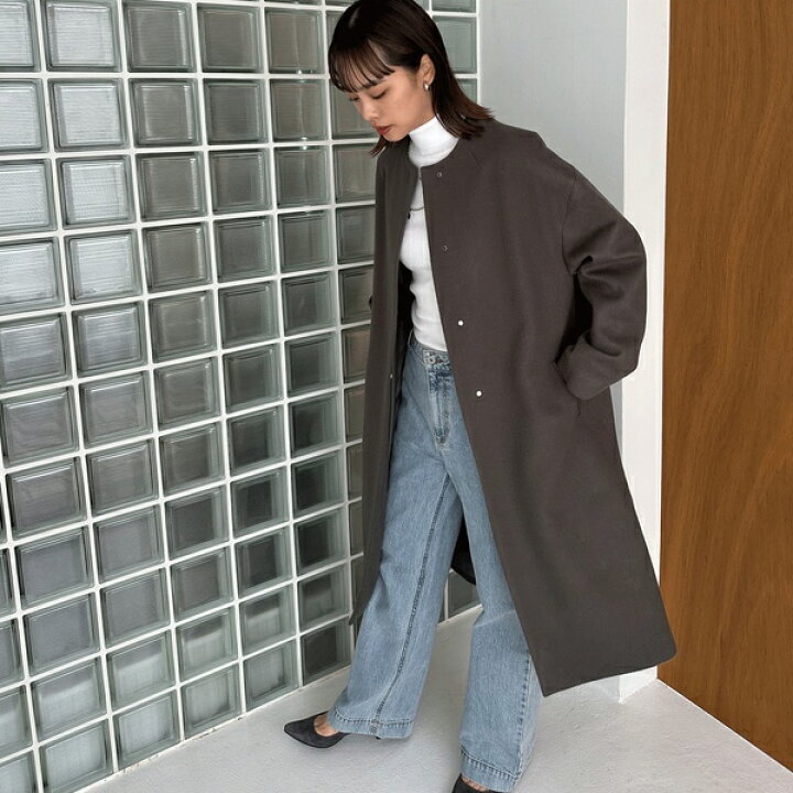 楽天市場】ノーカラーロングウールコート／ドゥ アルシーヴ（Doux 