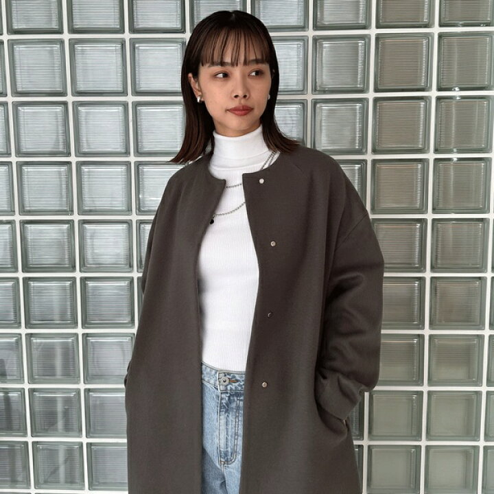 楽天市場】ノーカラーロングウールコート／ドゥ アルシーヴ（Doux 