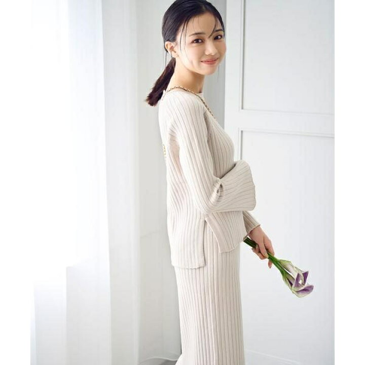 楽天市場】フレアスリーブニットセットアップ ワンピース／ナチュラル  