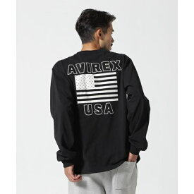 《WEB＆DEPOT限定》AMERICAN FLAGS L／S T-SHIRT ／ アメリカン フラ／アヴィレックス（AVIREX）