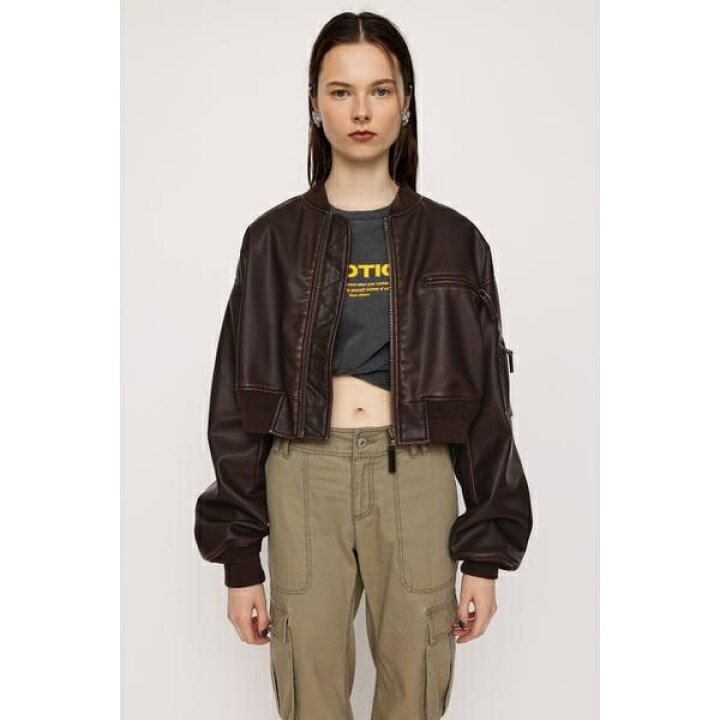楽天市場】VINTAGE F／LEATHER CROP ブルゾン／スライ（SLY） : 丸井 