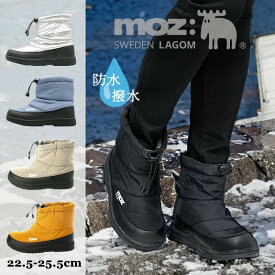 【秋冬定番】〔22.5~25.5cm 〕防水加工 moz チェックボアライニング スノーブーツ／モズ（moz）