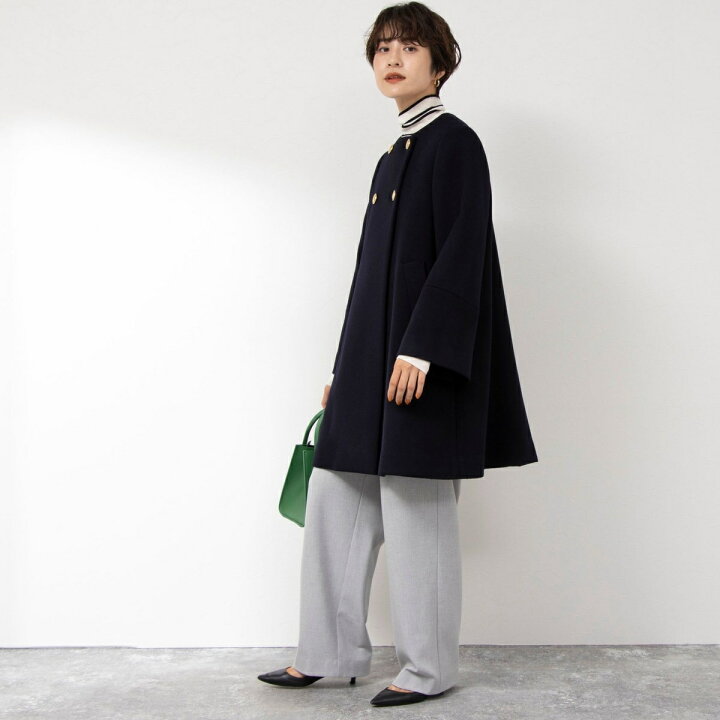 楽天市場】カシミヤ混ノーカラーチェンジ釦コート／ノーリーズ  