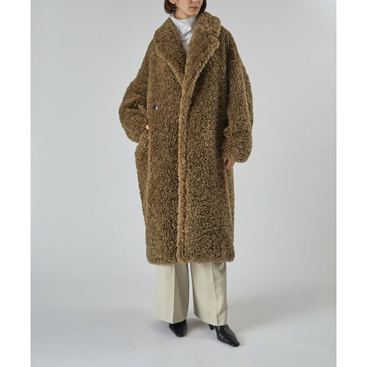 楽天市場】【HYKE】 FAUX SHEARLING DOUBLE BREASTED COAT  