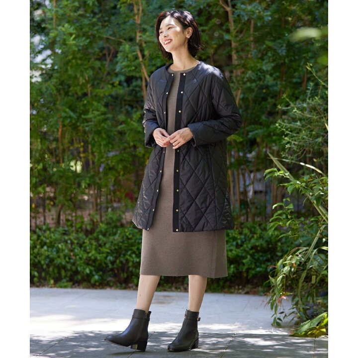 楽天市場】【洗える】高密度タフタ キルティング ロング コート／J 