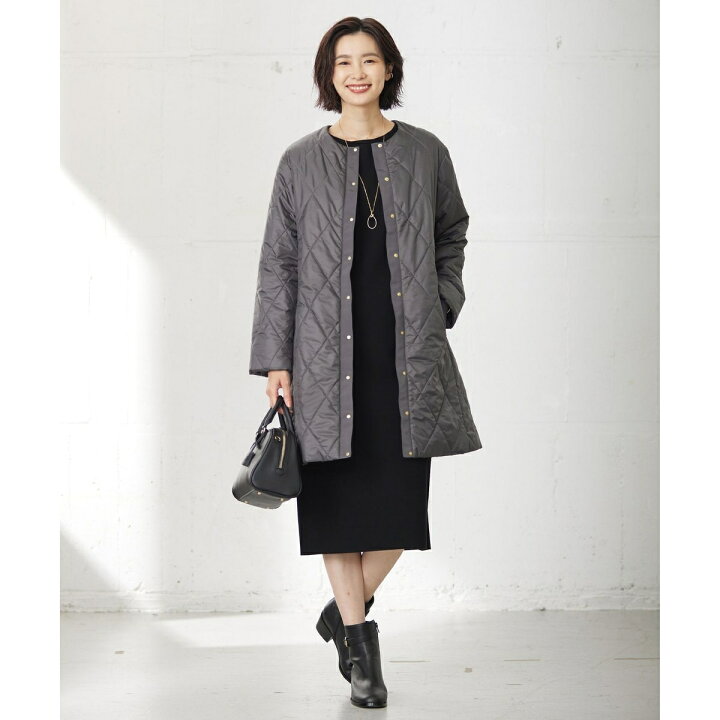 楽天市場】【洗える】高密度タフタ キルティング ロング コート／J 