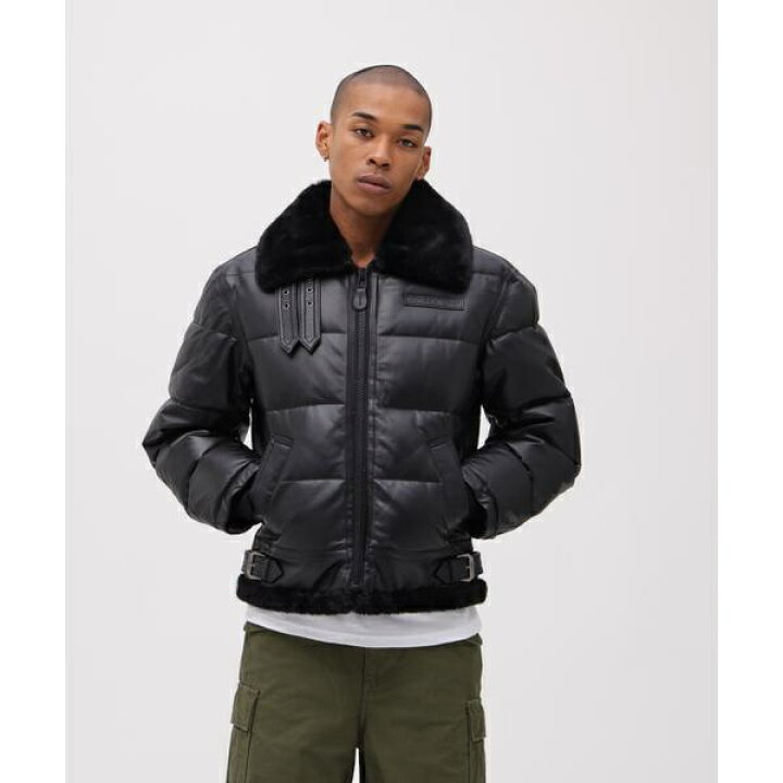 楽天市場】LEATHER DOWN BOMMER JACKET ／ レザー ダウン ボマー 