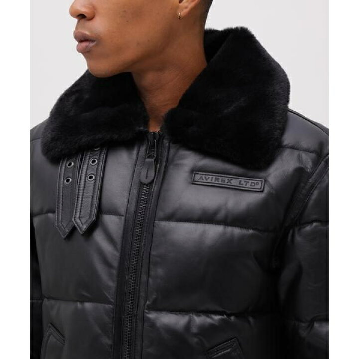 楽天市場】LEATHER DOWN BOMMER JACKET ／ レザー ダウン ボマー 