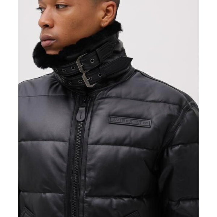 楽天市場】LEATHER DOWN BOMMER JACKET ／ レザー ダウン ボマー 