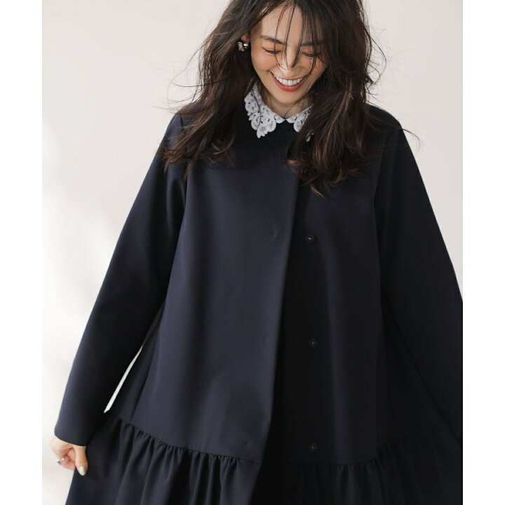 楽天市場】【KUMIKYOKU NAVY】ダブルクロスストレッチ ノーカラー 