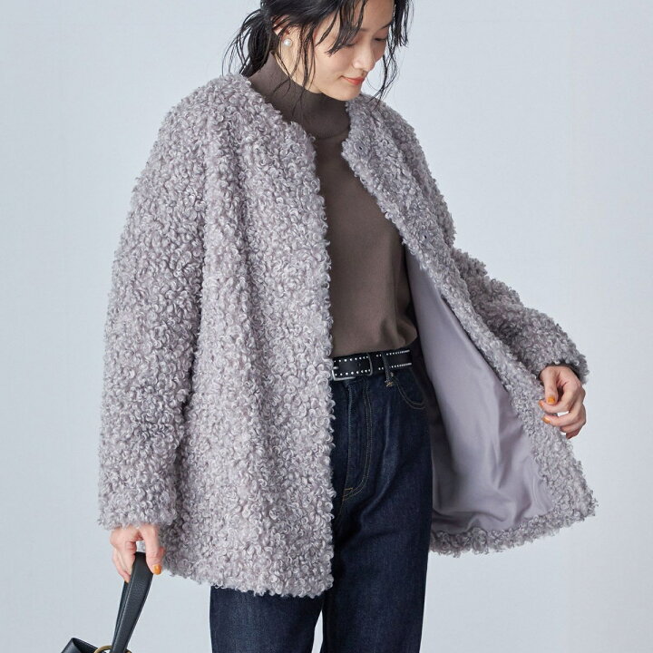 楽天市場】SHIPS Primary Navy Label:カルガン ノーカラー ブルゾン 