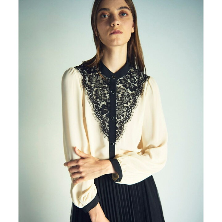 楽天市場】バイカラーレースブラウス／グレースコンチネンタル（GRACE  