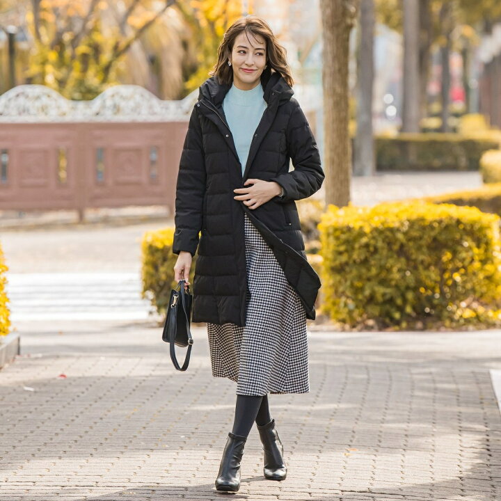 楽天市場】撥水ストレッチライトタフタロングダウンコート／ケティ  