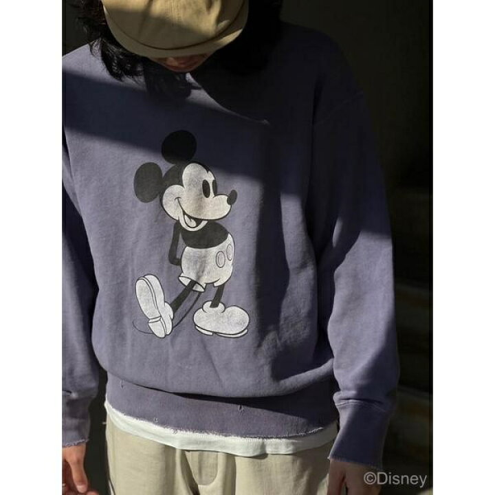楽天市場】-ANCELLM／ ”MICKEY PRINT DAMAGE SWEAT SHIRT”／ガーデン 