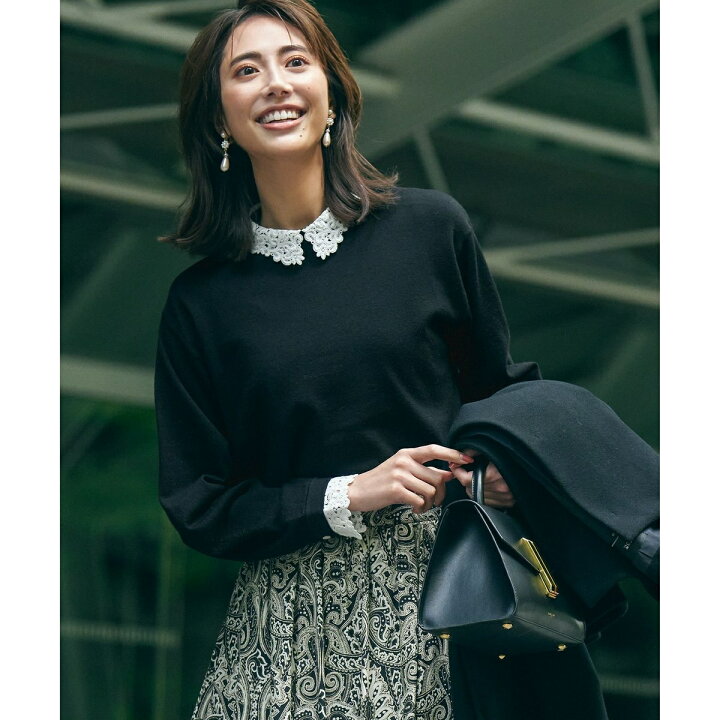 楽天市場】【洗える】エンブロイダリー 襟デザイン ニット／23区（23KU  