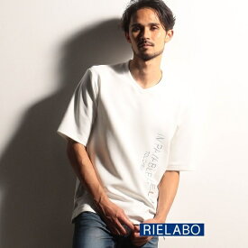 【RIELABO】ロゴプリントVネックTシャツ／ニコルクラブフォーメン（NICOLE CLUB FOR MEN）