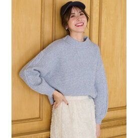 【洗える】袖ケーブルショート ニット／エニィスィス（any SiS）