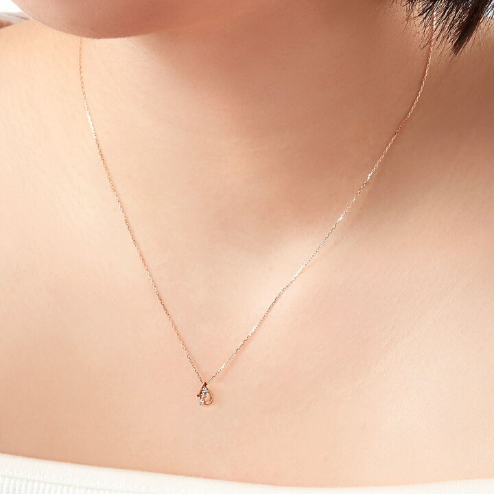 楽天市場】K10ピンクゴールド ダイヤモンド ネックレス／ ヴイエー 