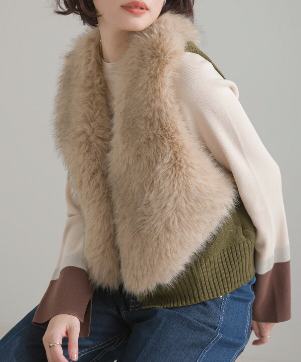 楽天市場】エコファー×ニットコンビジレ／ブージュルード（Bou Jeloud  