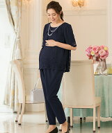 【洗える / UVカット / ストレッチ 】 マタニティ セットアップ　結婚式　M〜4L／アッドルージュ（Addrou…