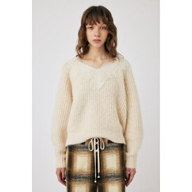 LACE TRIMMED V NECK セーター／マウジー（MOUSSY）