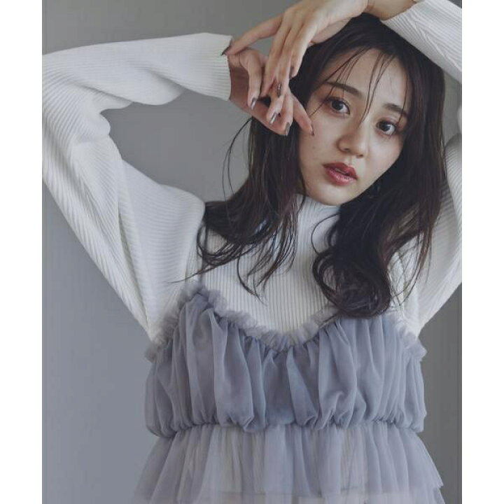 楽天市場】チュールキャミレイヤードニットプルオーバー  