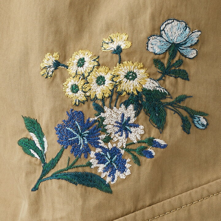 楽天市場】[15〜19号]ツイル/デニム デイジー＆フラワー刺繍ロング 