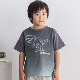 グラデーション恐竜プリントTシャツ(95~130cm)／ベベ プチ ポワ ヴェール（BeBe Petits Pois Vert）