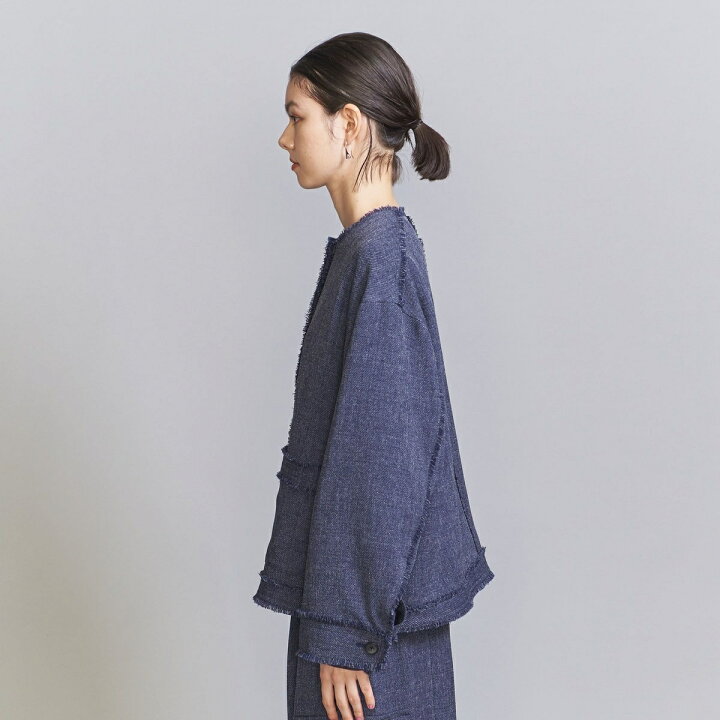 楽天市場】デニムライク ツイード フリンジジャケット／ビューティー  