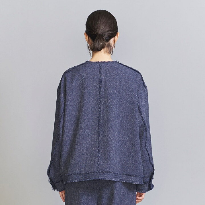 楽天市場】デニムライク ツイード フリンジジャケット／ビューティー  