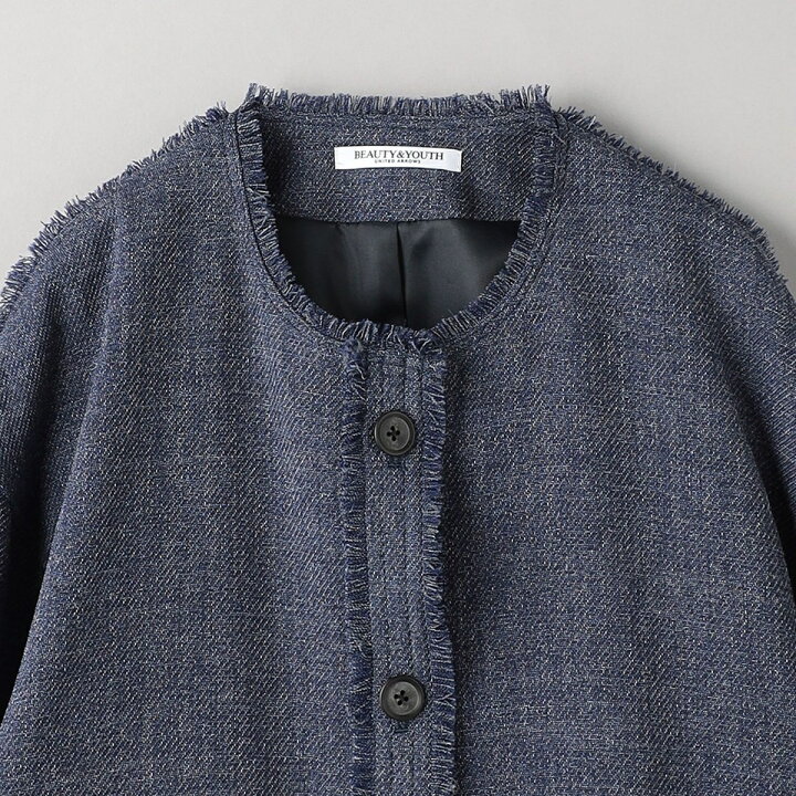 楽天市場】デニムライク ツイード フリンジジャケット／ビューティー  