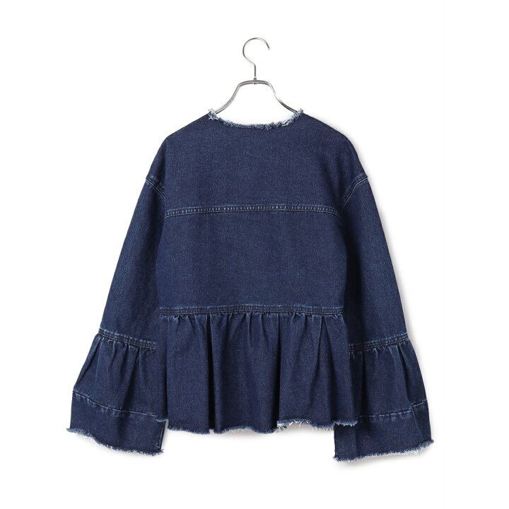 楽天市場】【WEB限定】カットオフペプラムデニムジャケット 