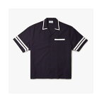 配色ライン オーバーサイズ バックプリントオープンカラーシャツ／ラコステ（LACOSTE）