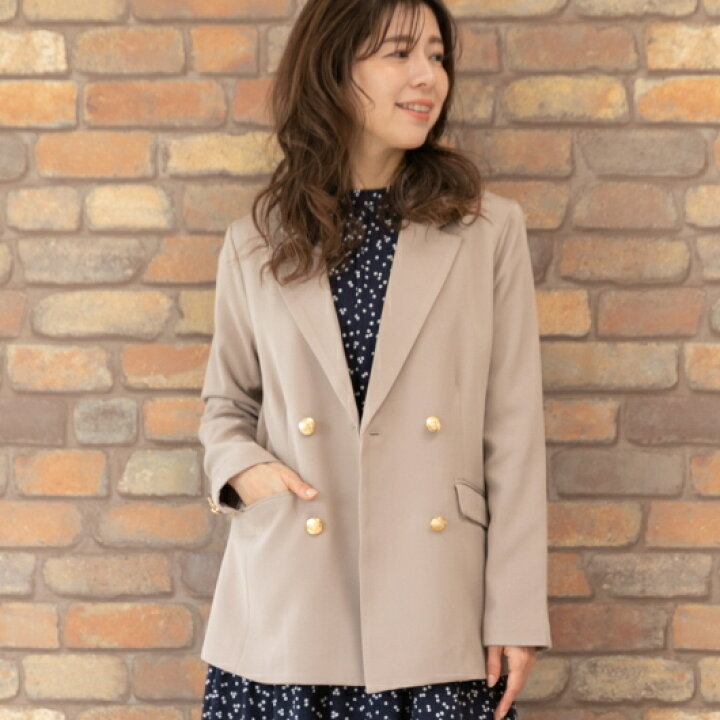 楽天市場】テーラード 金ボタン ダブル ジャケット ／プレフェリール  