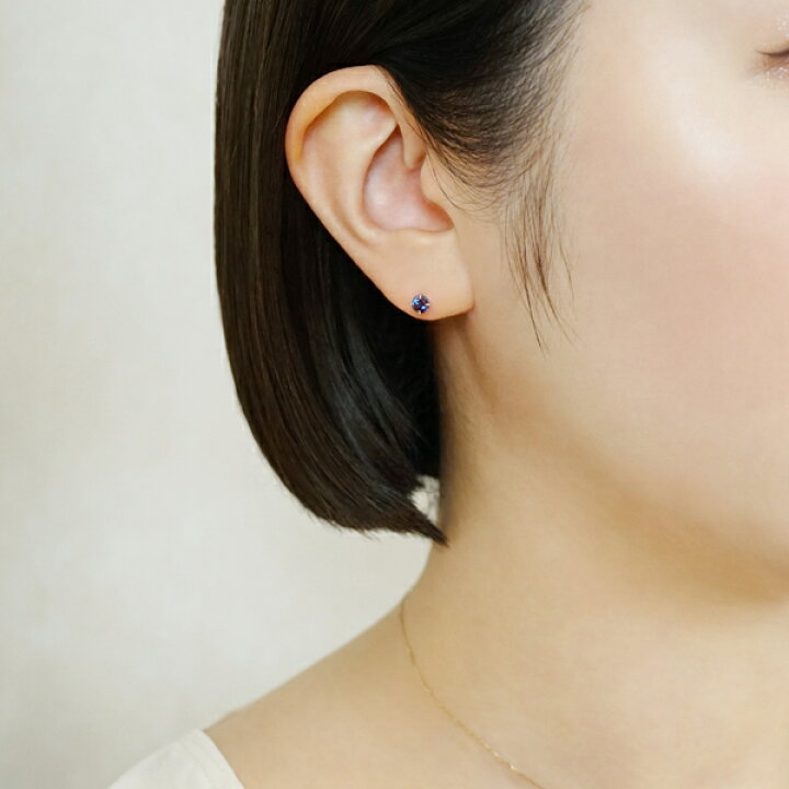 楽天市場】[ セカンドピアス] Ptシンセチックアレキサンドライトピアス 