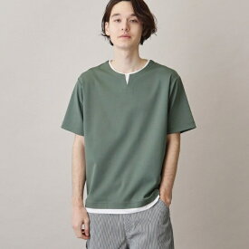 【ブランド定番／1枚でコーデが決まる！】ポンチキーネック半袖Tシャツ／ザ ショップ ティーケー（THE SHOP TK）