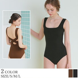 【SEA DRESS】リブニットバッククロスワンピース/水着／ティティベイト（titivate）